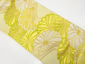 アンティーク　流水に菊模様織り出し袋帯(材料)